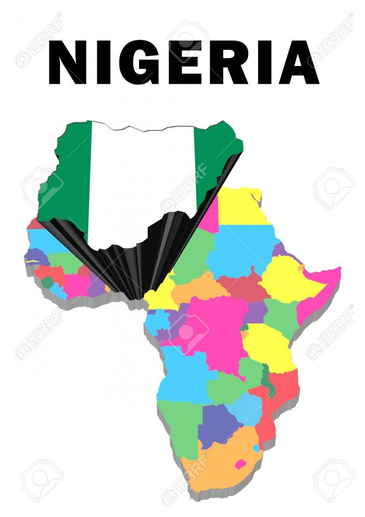 mapa de áfrica con nixeria destacadas