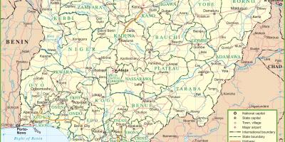 Mapa de nixeria, mostrando as principais estradas