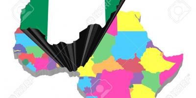 Mapa de áfrica con nixeria destacadas