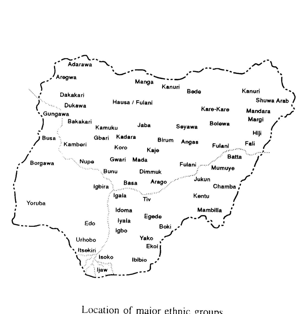 debuxar un esbozo de mapa de nixeria