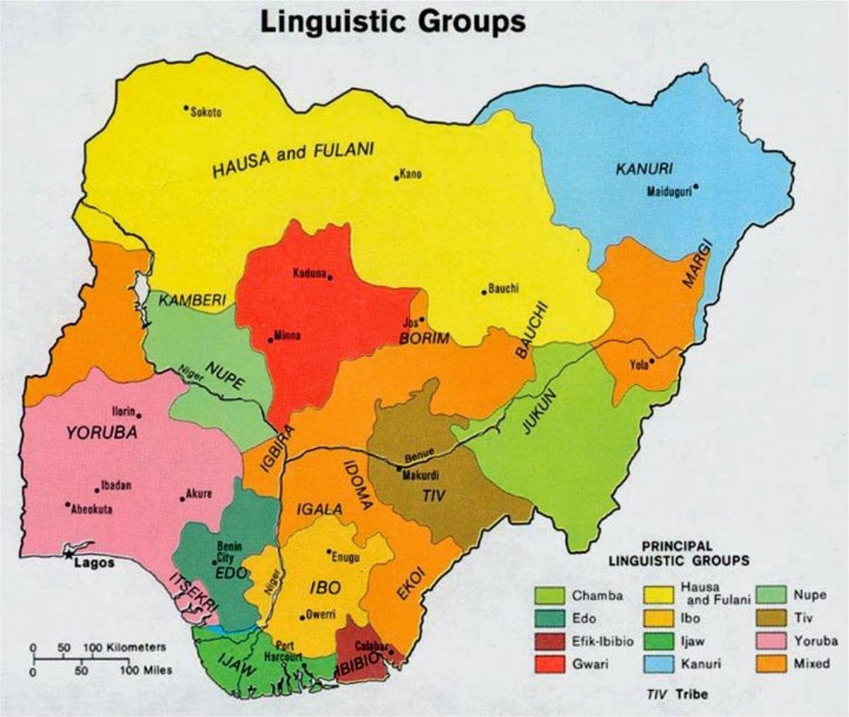 Mapa de nixeria tribos