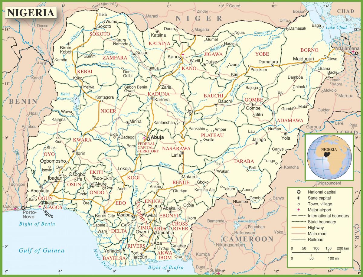 mapa completo de nixeria