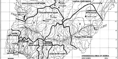 Mapa de hidrolóxica nixeria