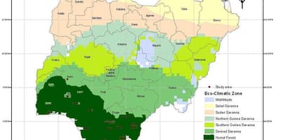 Clima mapa de nixeria