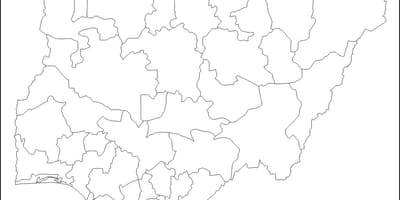 En branco mapa de nixeria