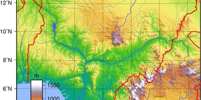 Mapa de nixeria topográfico